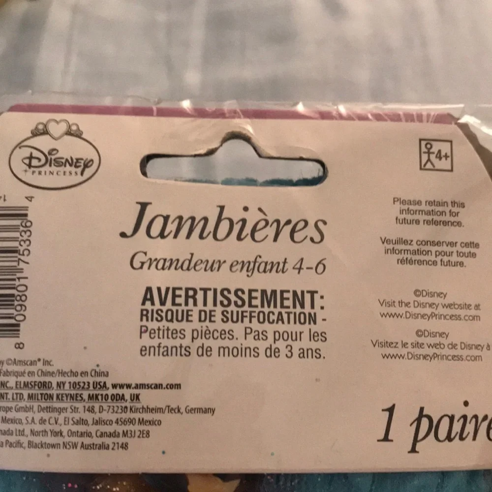 Disney Jasmine Leg Warmers Kids Custom Blue